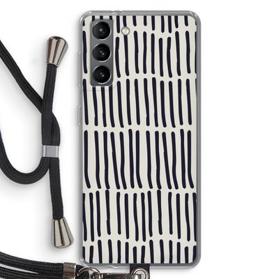 Moroccan stripes: Samsung Galaxy S21 Transparant Hoesje met koord
