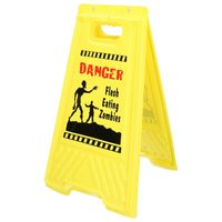 Halloween/Horror waarschuwingsbord - danger zone - geel - H53 x B31 cm