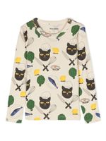 Mini Rodini t-shirt Chef Cat à manches longues - Tons neutres