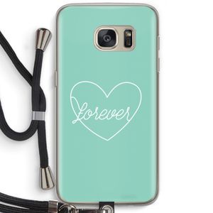 Forever heart pastel: Samsung Galaxy S7 Transparant Hoesje met koord