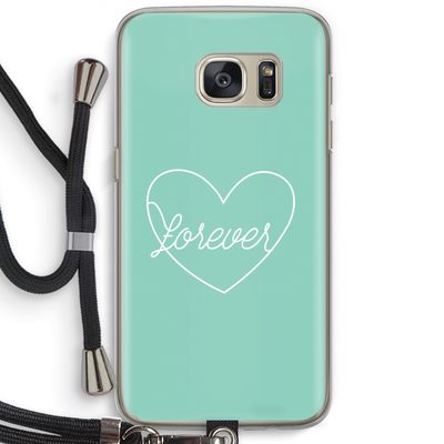 Forever heart pastel: Samsung Galaxy S7 Transparant Hoesje met koord