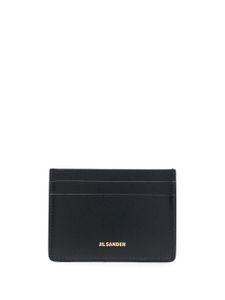 Jil Sander porte-cartes en cuir à logo lettre - Noir