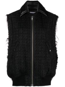 Undercover gilet en tweed à design matelassé - Noir