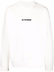 Jil Sander sweat à logo + imprimé - Blanc