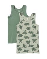 HEMA Kinderhemden dino - 2 stuks groen (groen) HEMA Kinderhemden dino - 2 stuks groen (groen)