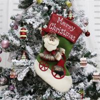 CX192019 Santa Claus patroon kerst sok Gift Bag kerstboom hanger decoratie