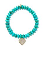 Sydney Evan bracelet en or 14ct serti de diamants et de turquoise