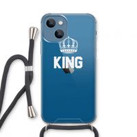 King zwart: iPhone 13 mini Transparant Hoesje met koord