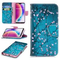 Huawei P20 Lite Wonder Series Wallet Case - Witte Bloemen