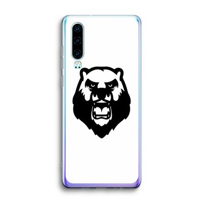 Angry Bear (white): Huawei P30 Transparant Hoesje