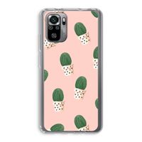 Cactusprint roze: Xiaomi Redmi Note 10S Transparant Hoesje