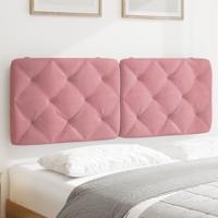 Hoofdbordkussen 120 cm fluweel roze - thumbnail