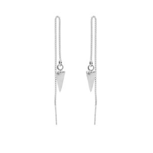 Karma Pull Through Doortrek Oorbellen Round Cone Zilver