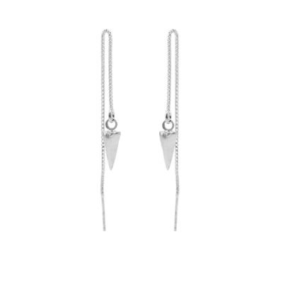 Karma Pull Through Doortrek Oorbellen Round Cone Zilver