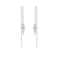 Karma Pull Through Doortrek Oorbellen Round Cone Zilver