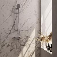 Brauer Brushed Edition Glijstangset met Thermostaatkraan - 3-Standen Handdouche - Rvs Geborsteld Pvd