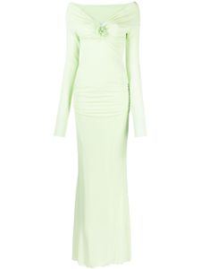 Blumarine robe longue à encolure Bardot - Vert
