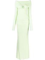 Blumarine robe longue à encolure Bardot - Vert Blumarine robe longue à encolure Bardot - Vert
