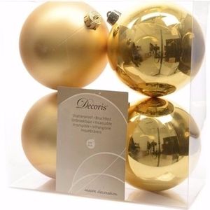 Kerst kerstballen goud 10 cm Ambiance Christmas 4 stuks