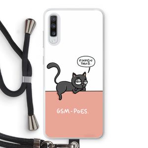 GSM poes: Samsung Galaxy A70 Transparant Hoesje met koord