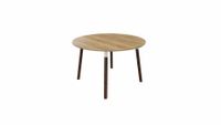 Tafel 9311 rond - 80 cm. - Wit - Eiken YT49a - Beuken wenge