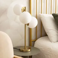 Tafellamp goud met opaalglazen bollen en E27 fitting &apos;Mono&apos;