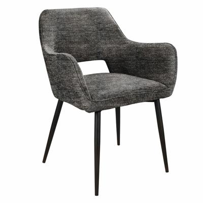 Eetkamerstoel Fallax Anthracite ribbe stof (set van 2)