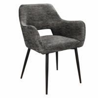 Eetkamerstoel Fallax Anthracite ribbe stof (set van 2)