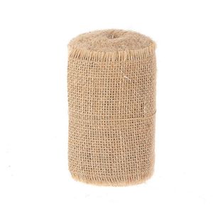 Decoratie lint - jute - op rol - 500 x 10 cm - decoratielint jute stof - hobby   -