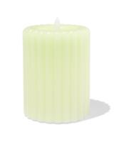 HEMA Led-stompkaars ⌀7.5x10cm ribbel stompkaars lichtgroen (lichtgroen)