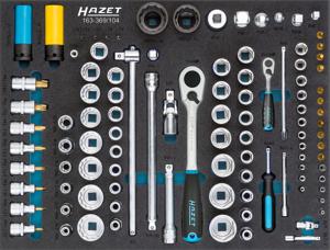 Hazet HAZET 163-369/104 Dopsleutelset Metrisch 3/4 (20 mm), 1/4 (6.3 mm), 1/2 (12.5 mm) 105-delig