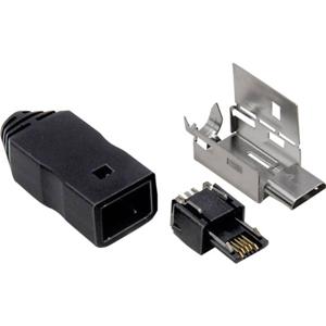 Micro-USB-B-stekker met bevestigingsclip Stekker, recht 10120395 10120395 BKL Electronic 1 stuk(s)