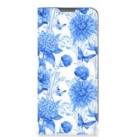 Smart Cover voor OPPO A77 5G | A57 5G Flowers Blue - thumbnail
