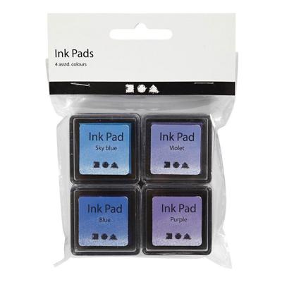 Creativ Company Stempelinkt blauw tinten/paars, 4st.