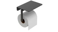 Mueller Hilton toiletrolhouder met planchet mat zwart - thumbnail