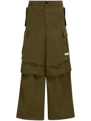 Marni pantalon cargo à patch logo - Vert