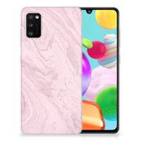 Samsung Galaxy A41 TPU Siliconen Hoesje Marble Pink - Origineel Cadeau Vriendin