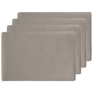 Placemats lederlook - 10x - 45 x 30 cm - metallic taupe