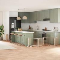 VidaXL Hondenhek inklapbaar met deur 10 panelen 800 cm populierenhout