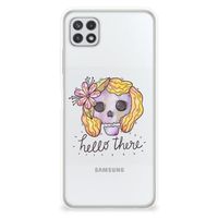 Silicone Back Case Samsung Galaxy A22 5G Boho Skull