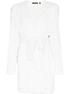 ROTATE BIRGER CHRISTENSEN robe cache-cœur Samantha brodée de sequins - Blanc