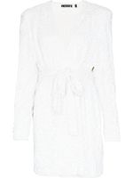 ROTATE BIRGER CHRISTENSEN robe cache-cœur Samantha brodée de sequins - Blanc