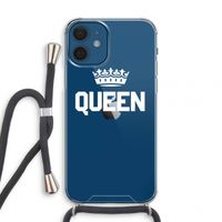 Queen zwart: iPhone 12 mini Transparant Hoesje met koord
