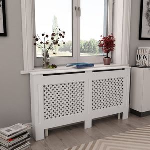 Radiatorombouw 152x19x81,5 cm MDF wit