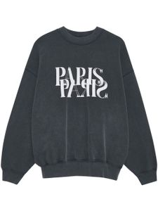 ANINE BING sweat Jaci à imprimé Paris - Noir