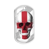 Identiteitsplaatje met doodshoofd met Engelse vlag Aluminium Dog Tags