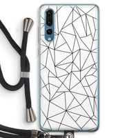 Geometrische lijnen zwart: Huawei P20 Pro Transparant Hoesje met koord