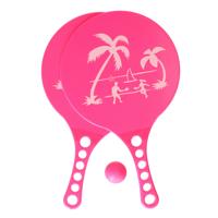 Gebro beachball set - roze - kunststof - strandspelletje - tennis