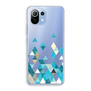 Gekleurde driehoekjes blauw: Xiaomi Mi 11 Lite Transparant Hoesje