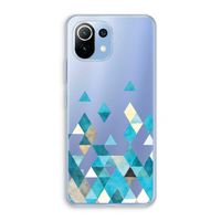 Gekleurde driehoekjes blauw: Xiaomi Mi 11 Lite Transparant Hoesje